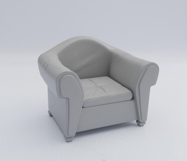 small sofa stylized 3d cartoon model toon couch print printed miniature furniture home 3d print model - Mito3D