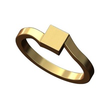 small square overlapping shank signet ring sizes 5to10 3d print model jewelry engravable printable gold silver stacker stackable simple fashion 3d print model - Mito3D