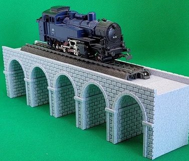 small stone bridge ho infinitely expandable marklin h0 model railroading arch train 3d print model - Mito3D