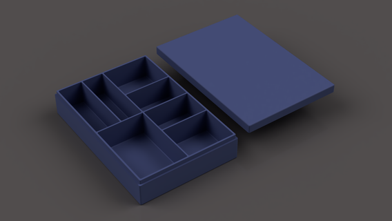pequeña almacenamiento caja tapa almacenaje tapada dividida 3d print model - Mito3D