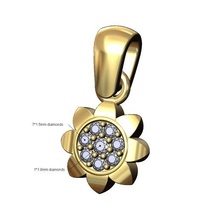 pequeña semental diamante racimo colgante pendiente encanto fianza 3d impresión modelo 3d print model - Mito3D