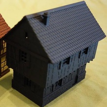 small timbered house variant game tabletop ground building alsacian 3d print model - Mito3D