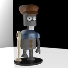 small tinny tim various robot futurama invalid impoverished destitute character tin metal 3d print model - Mito3D