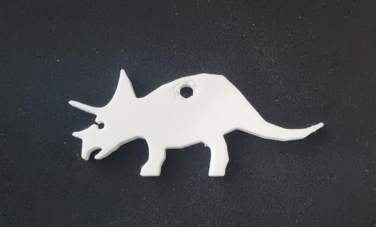 small triceratops earing keyring 3d print model - Mito3D