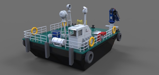klein Arbeiten Plattform Schiff Modell 1 75 verschiedene Herstellung rc 3d print model - Mito3D