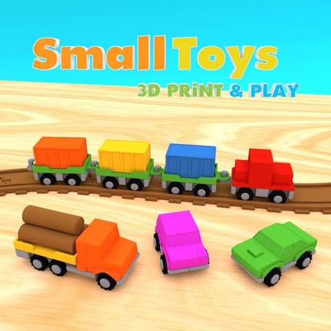 smalltoys starter pack game train truck railway track plaything motor vehicle lorry 3D print model - Mito3D