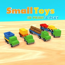 smalltoys caminhões reboques pack jogo jouet camion remorque 3d print model - Mito3D