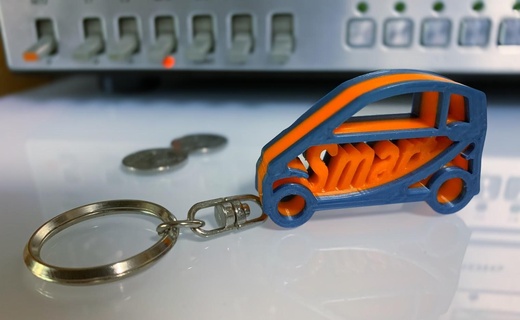 smart fortwo 450 451 keychain forfour logo ignition keys 3d print model - Mito3D