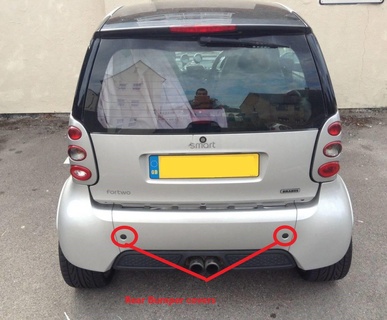 smartcar fortwo rear bumper hole covers 3d print model - Mito3D