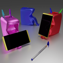 smartphone holder pencil cup home pot support pocket empty language tongue mouth 3d print model - Mito3D