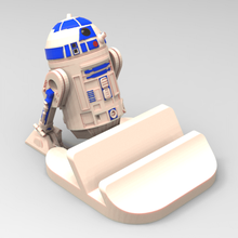 smartphone support r2d2 gadget star wars iphone android phone stand cool holder world+ cell base 3d print model - Mito3D