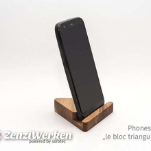 smartphonestand le bloque triangulaire cnc fdm gadget zenziwerken de madera triangular triángulo stepcraft soporte para smartphone simple teléfono móvil pie el geométricas router 3d print model - Mito3D