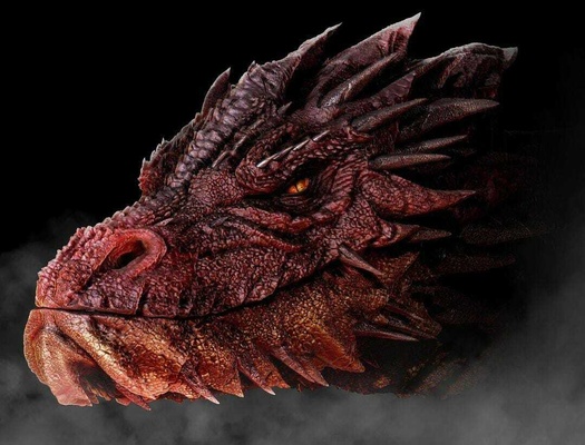 smaug tête seigneur of anneaux dragon créature monstre hobbit bague 3d print model - Mito3D