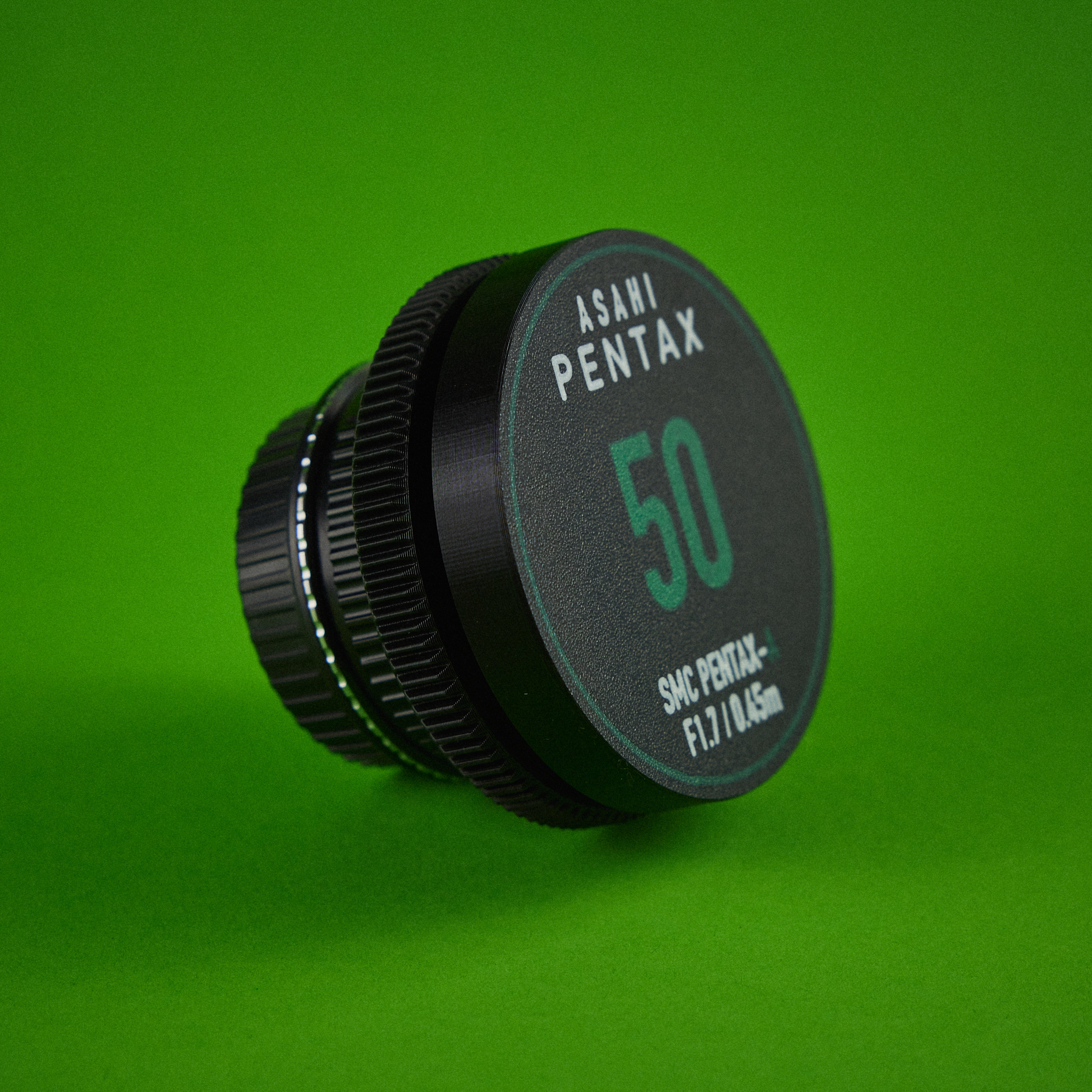 smc pentax-a 50mm focus gear pro tpu insert asahi pentax 50 vintage lens follow cinemod lenscap cinema 3D print model - Mito3D