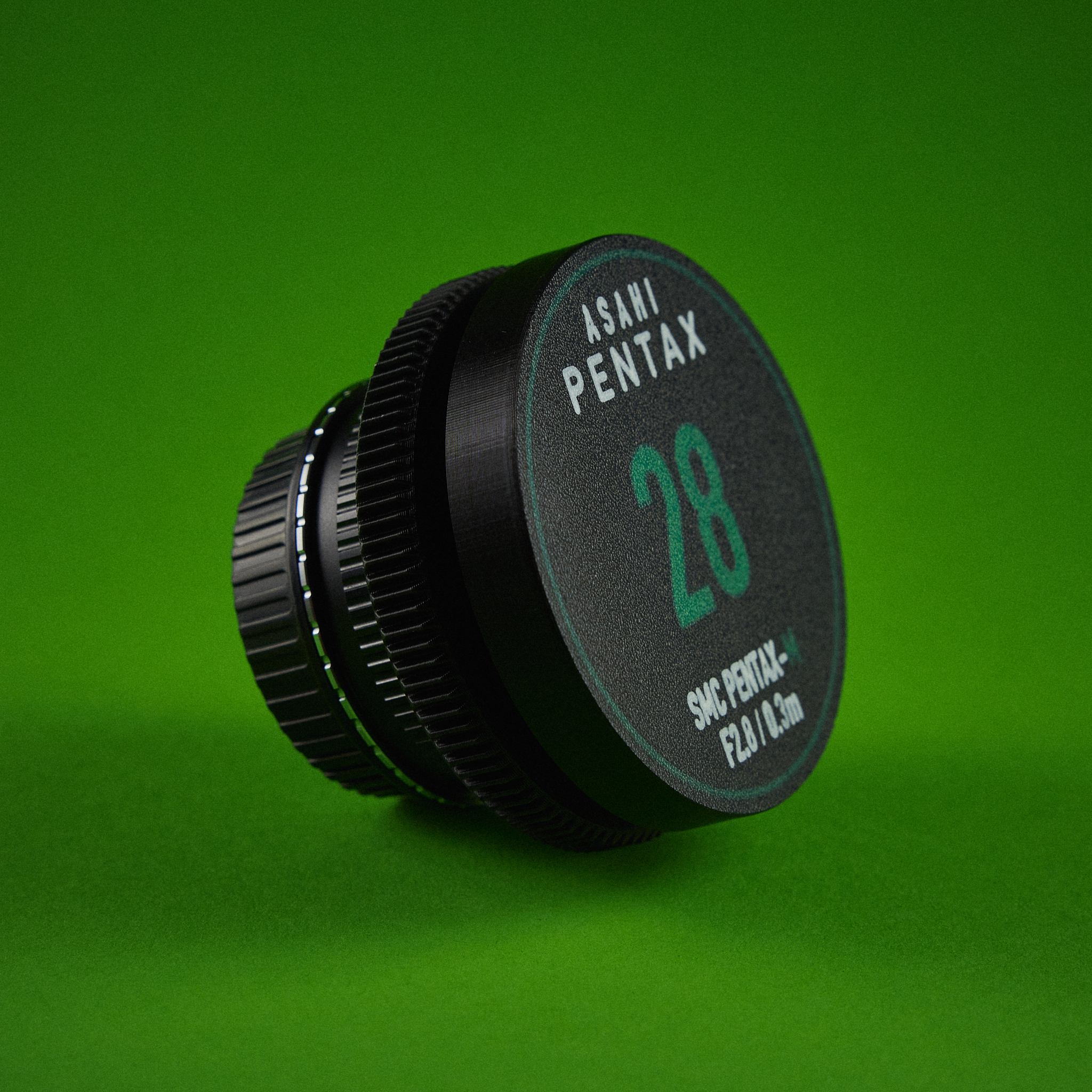 smc pentax-m 28mm focus gear pro tpu insert asahi pentax 28 vintage lens follow cinemod lenscap cinema 3D print model - Mito3D