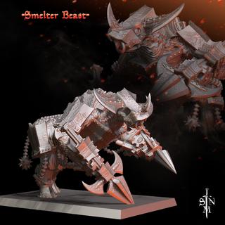 dökümcü canavar iblis arka plan programı şeytani makine Duergar cüce yok edici ateşli lav 3d print model - Mito3D
