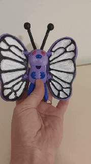 smettbo butterfree butterfly articulated flex flexi flexible pokemon toy game 3d print model - Mito3D