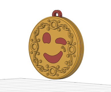 smile cookie key chain keychain smile  3d print model - Mito3D