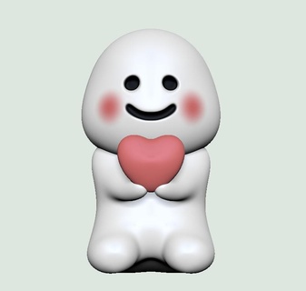 smile heart toy cute 3d print model - Mito3D
