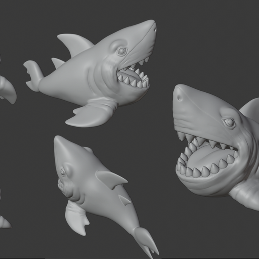 sonreír tiburón 3D print model - Mito3D