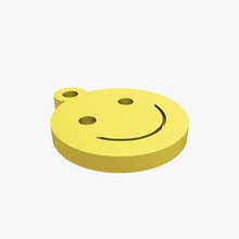 smile trinket gadget fortune happy happiness luck keychain silhouette shape illustration picture cutout symbol souvenir circle round 3d print model - Mito3D