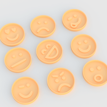 des sourires à l'emporte-pièce set 9 la maison coupeur de jeu les tailleurs cithen cutter faire cuire témoins cookie le timbre ensemble triste amusant skary émotions emoji autocollants 3d print model - Mito3D