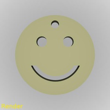 smiley emoji heureux silhouette de la chaîne clé bijoux un trousseau clés gadget facile rapide 3d print model - Mito3D