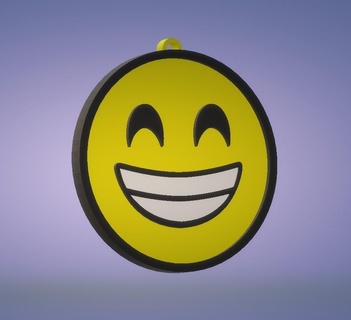 risonho emoji chaveiro 3d print model - Mito3D
