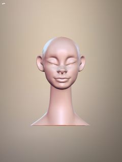 smiley face body doll head nice adorable art toy smile cyborg sculpture 3d print model - Mito3D