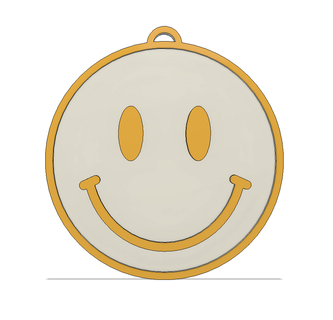 smiley face key chain medallion Art keychain fun 3d print printed birthday gift smile coin 3d print model - Mito3D