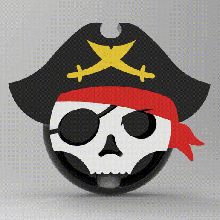 smiley pirate boucleur looper 3d print model - Mito3D