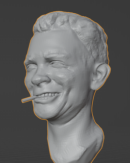 gülümseyen sigara adam 1 35 baş şekil vermek zırh 3d print model - Mito3D