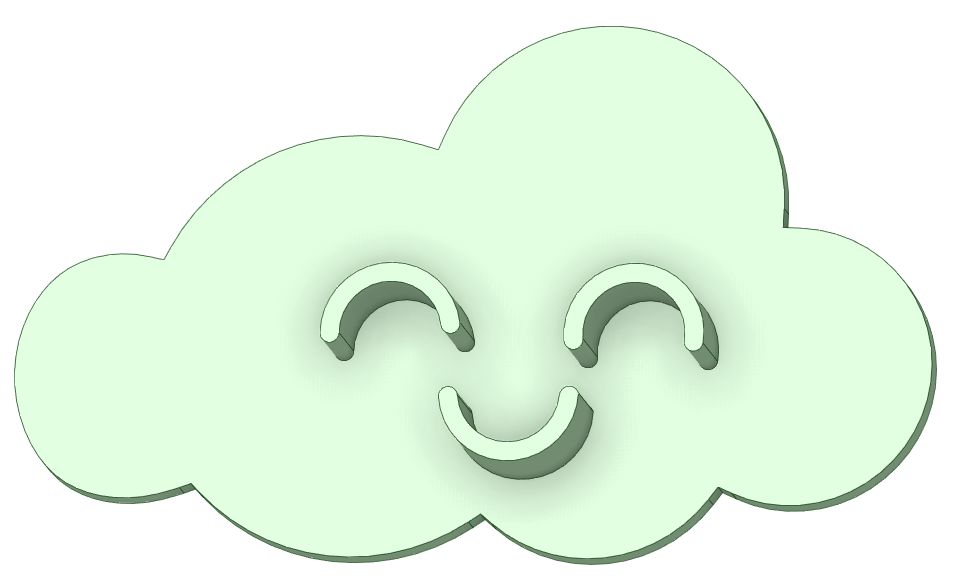 smiling cloud 40mm cookie cutter 3D print model - Mito3D