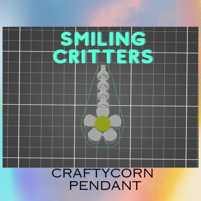 sorridente creature craftycorn fiore pendente flessibile portachiavi gioielleria stampa in posto papaveri gioco 3d print model - Mito3D