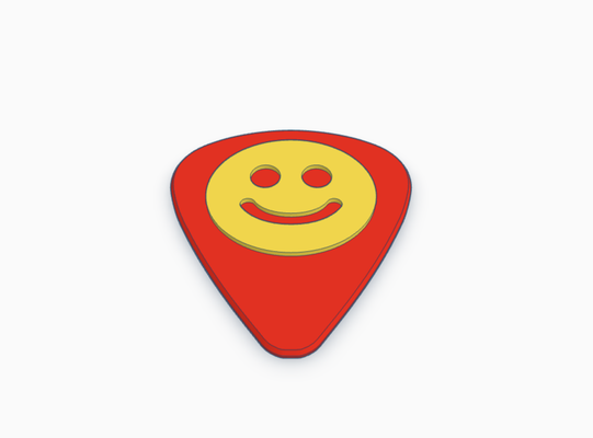 smiling emoji guitar pick bass electric acoustic smile instrument music rock classical pickcard band group collection card 3d print model - Mito3D