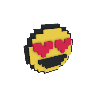 sorridente viso heart eyes emoji pixelart 3d pokeball portachiavi logo 2d pixel Mario Pokemon Pikachu luigi bowser zelda gioco Minecraft anime giocattolo popolare gratuito lowpoly 3d print model - Mito3D