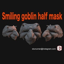 sorridente goblin maschera moda creatura mezza Halloween mostro costume 3d print model - Mito3D