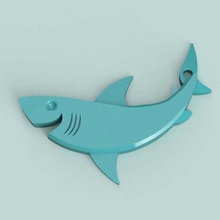 sorridente squalo portachiavi moda amuleto pesce keychain vita poco marino shark accessori 3d print model - Mito3D