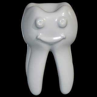 smiling tooth health medical advertising 3d print model - Mito3D