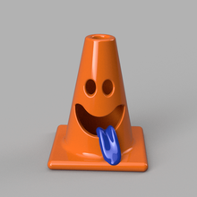 sonriente tráfico cono juguete Arte plastico divertido interior mario carro deco nintendo vídeo juego personaje esculturas estatua llavero decoración escritorio naranja sonreír 3d print model - Mito3D
