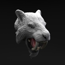 Smilodon dent sabre tigre tête 3d print model - Mito3D