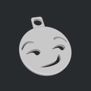 sonrisa afectada cara llavero emoji 3d print model - Mito3D