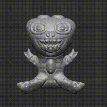 schmieren Mini Monster 2 11th Kunst Spielzeug lächelnd zbrush Zahl 3d Kreatur flexi 3d print model - Mito3D