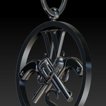 smith wesson pendant jewelry stl jewellery revolver 3d print model - Mito3D