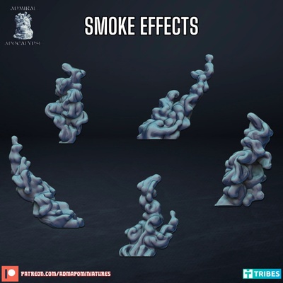 smoke effects pre-supported game battle war fire token flames scenery elements basing 3d print model - Mito3D