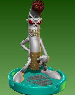 smoking kills Game smoke tobacco death toy ashtray stl resin 3d print model - Mito3D