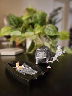 fumeur rat meme art animal fumée mignonne souris velu miniature drôle Ratatouille sauvage statue figure stoner bouffée coup amusement impressions gag cadeaux cendre plateau créature 3d print model - Mito3D