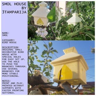 smol birdhouse Home garden bird house decoration fountain forest 3d print model - Mito3D