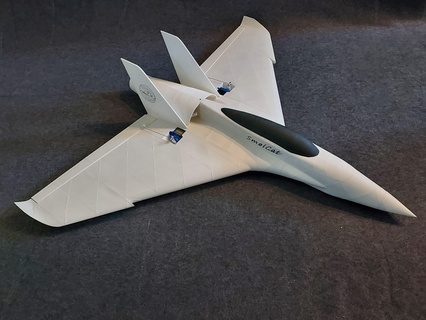 smolcat 50mm edf jet rc plane airplane wing lw-pla radio control 3d print model - Mito3D