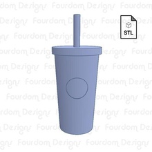 smooth tumbler keychain stl file starbucks hex studded coffee charm cup key chain 3d print model - Mito3D